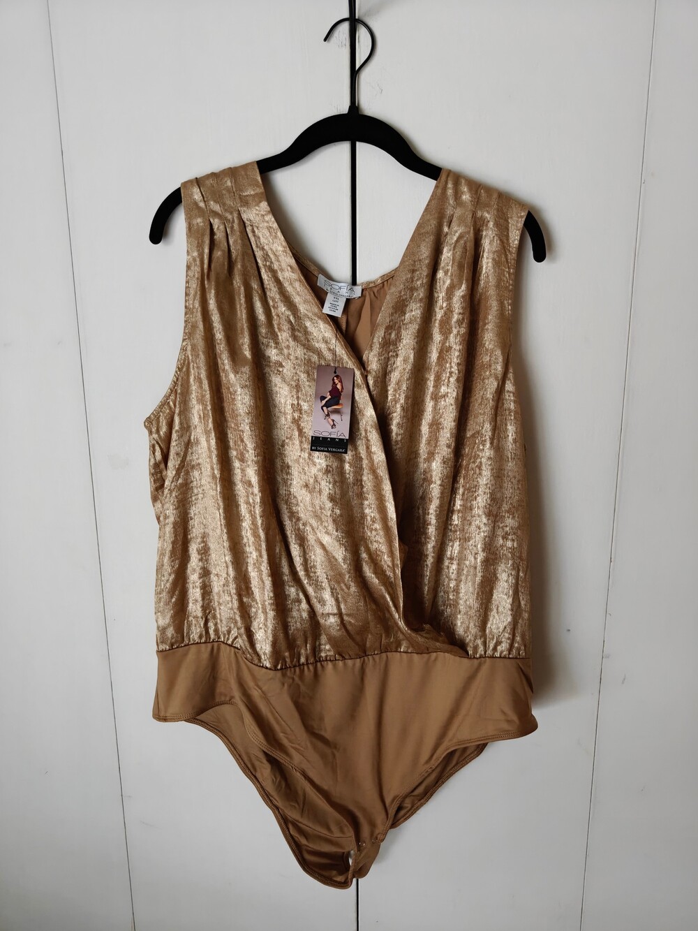 Sofia Jeans XXL Gold Velvet-Like Bodysuit by Sofia Vergara